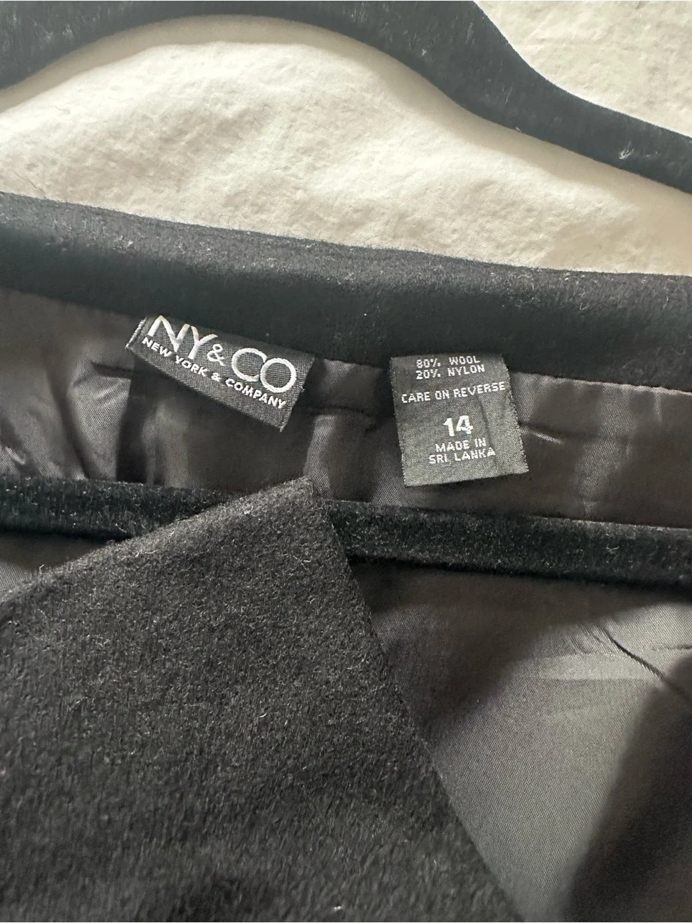 New York & Company Black Mini Wrap Skirt - Clean Wrap Front Wool Skirt